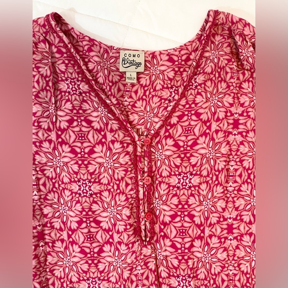 Como Vintage Long Sleeve V Neck Blouse - Picture 5 of 14